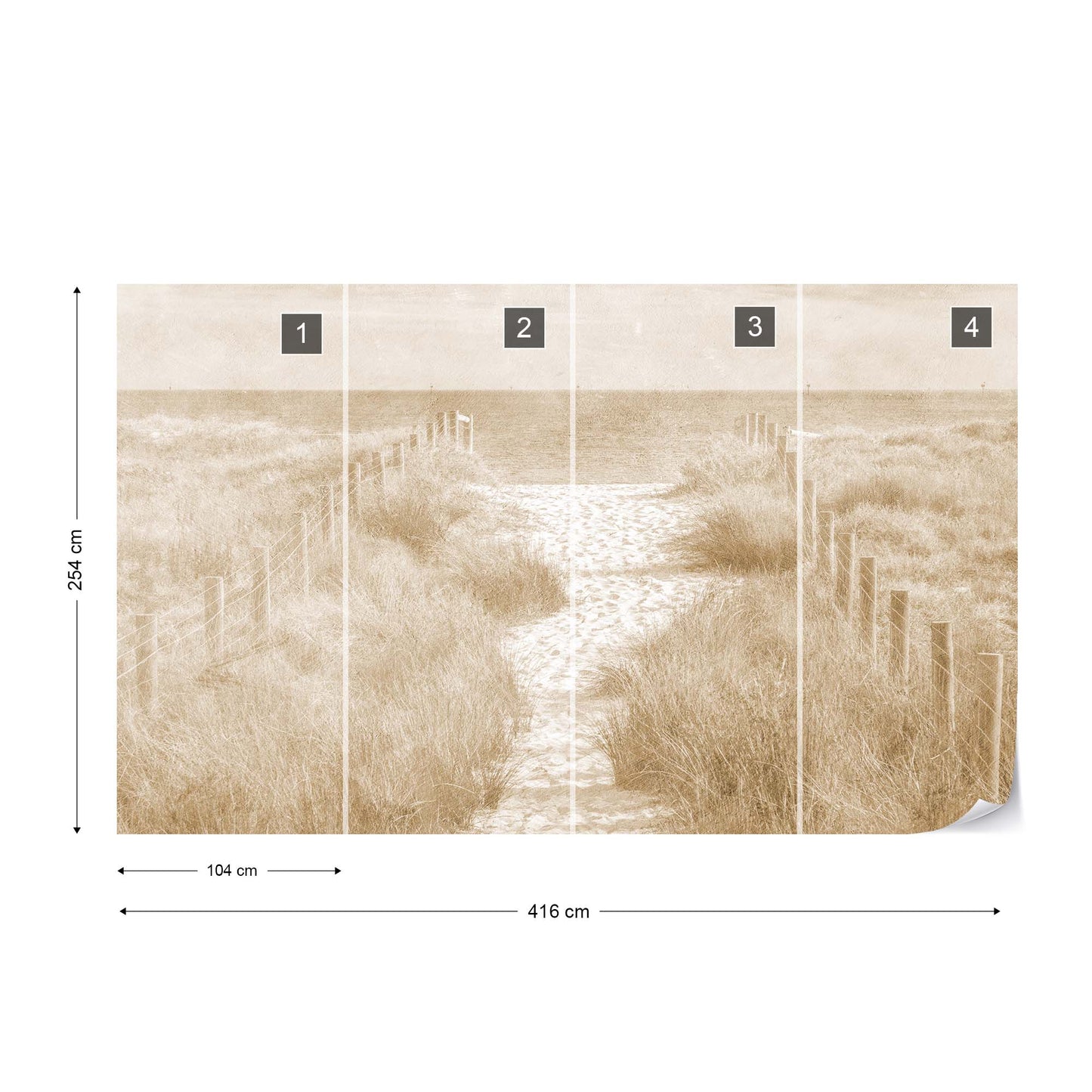 Let's go down to the Beach Faded Vintage Sepia Wallpaper - USTAD HOME
