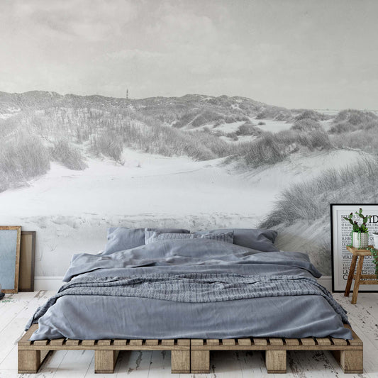 Dune Paradise Faded Vintage in Black and White Wallpaper - USTAD HOME