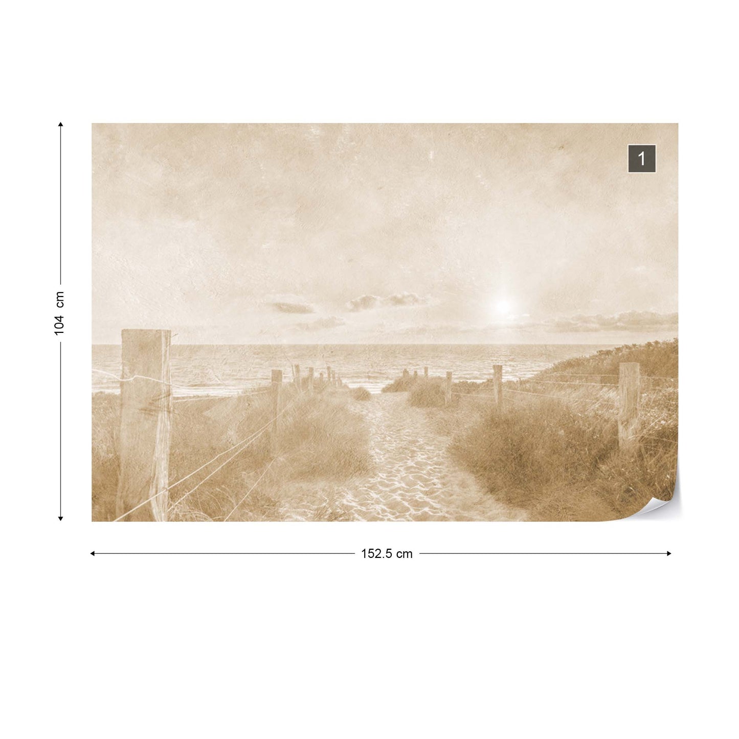 Summer Sunset Faded Vintage Sepia Wallpaper Waterproof for Rooms Bathroom Kitchen - USTAD HOME