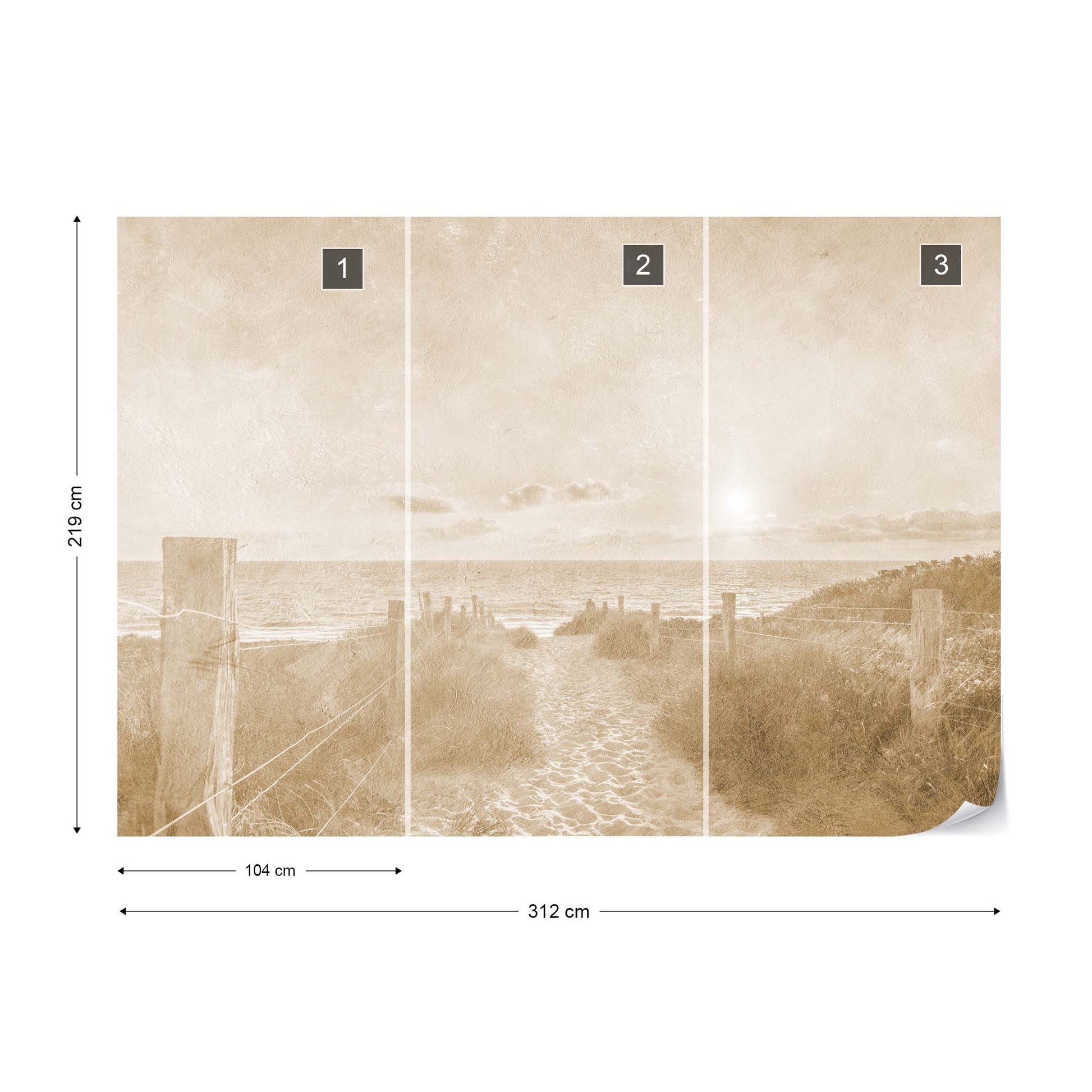 Summer Sunset Faded Vintage Sepia Wallpaper Waterproof for Rooms Bathroom Kitchen - USTAD HOME