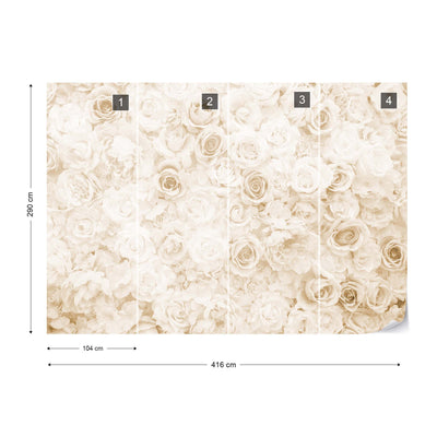 Floral Faded Vinage Sepia Wallpaper - USTAD HOME
