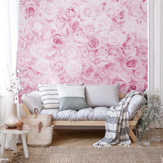 Faded Floral Vintage Pink Wallpaper - USTAD HOME