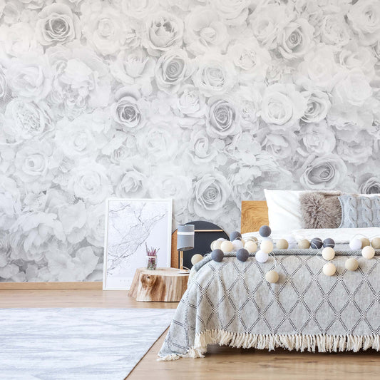 Faded Floral Vintage Black and White Wallpaper Waterproof for Rooms Bathroom Kitchen - USTAD HOME