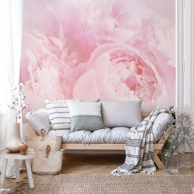 Beautiful Blooms Faded Vintage Pink Wallpaper Waterproof for Rooms Bathroom Kitchen - USTAD HOME