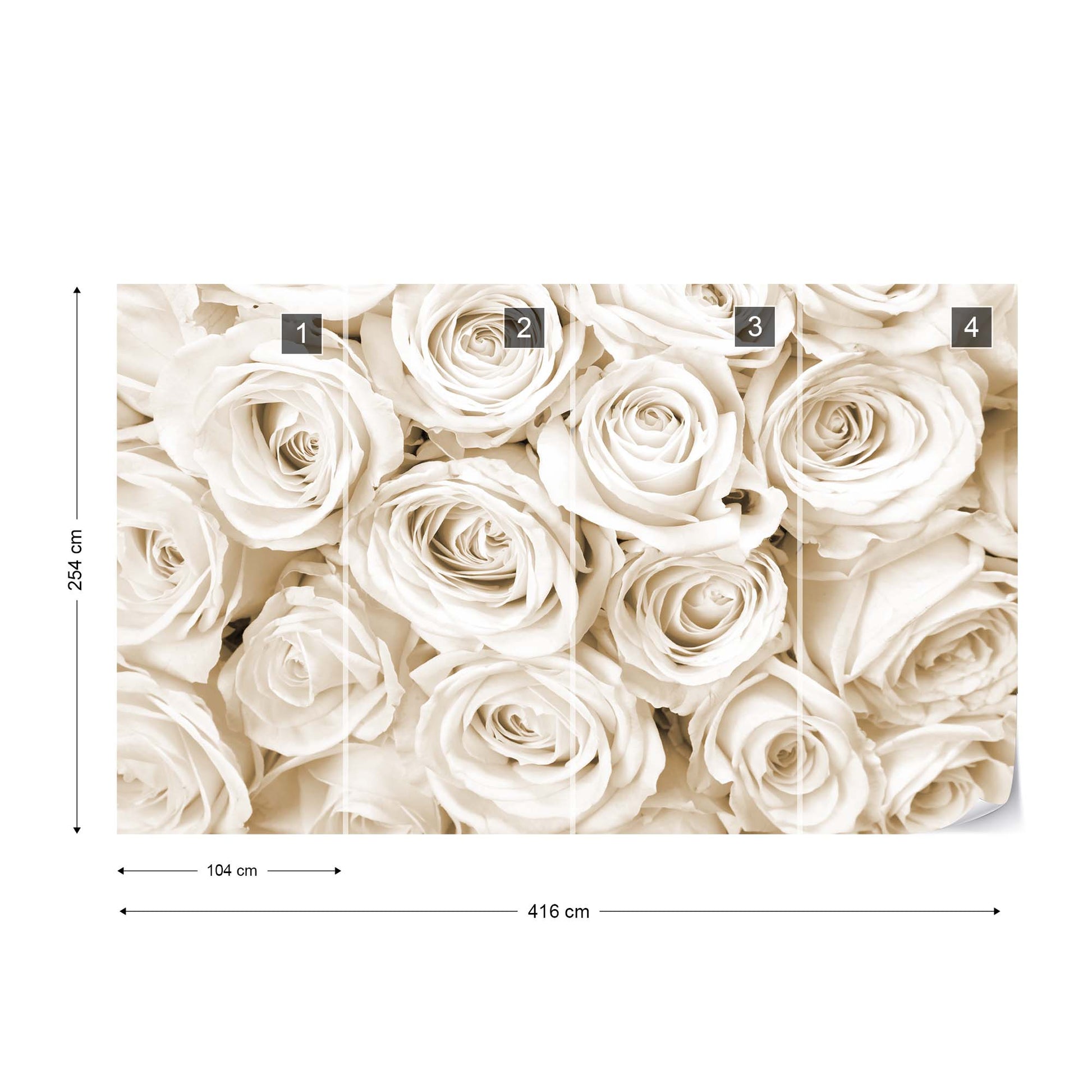Rose Bouquet Sepia Wallpaper Waterproof for Rooms Bathroom Kitchen - USTAD HOME
