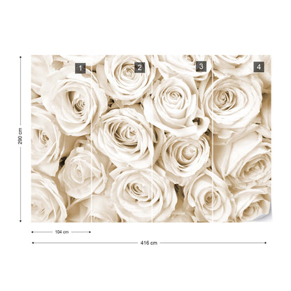 Rose Bouquet Sepia Wallpaper Waterproof for Rooms Bathroom Kitchen - USTAD HOME