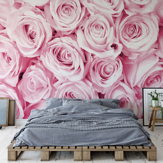 Rose Bouquet Pink Wallpaper Waterproof for Rooms Bathroom Kitchen - USTAD HOME