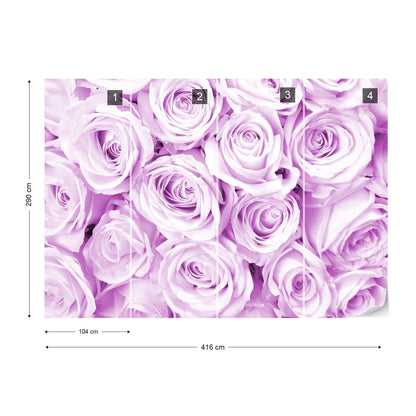 Rose Bouquet Purple Wallpaper Waterproof for Rooms Bathroom Kitchen - USTAD HOME