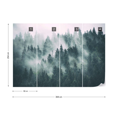 Forest in the Mist Wallpaper Waterproof for Rooms Bathroom Kitchen - USTAD HOME