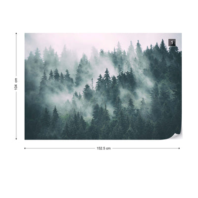 Forest in the Mist Wallpaper Waterproof for Rooms Bathroom Kitchen - USTAD HOME