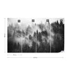 Forest in the Mist Black and White Wallpaper Waterproof for Rooms Bathroom Kitchen - USTAD HOME