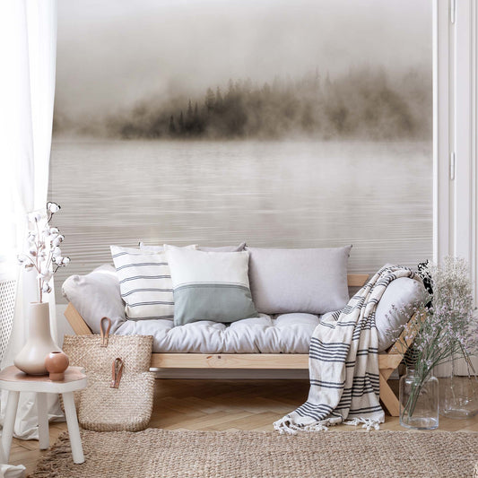 Mist on the Water in Sepia Wallpaper Waterproof for Rooms Bathroom Kitchen - USTAD HOME