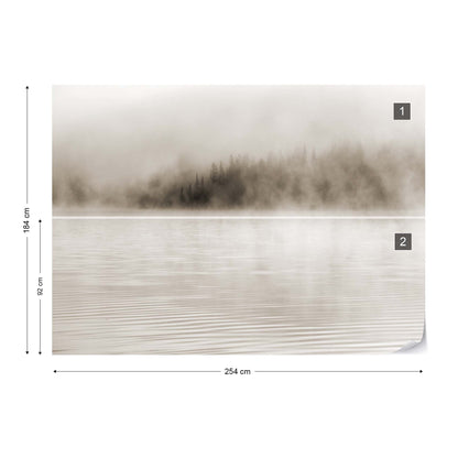 Mist on the Water in Sepia Wallpaper Waterproof for Rooms Bathroom Kitchen - USTAD HOME