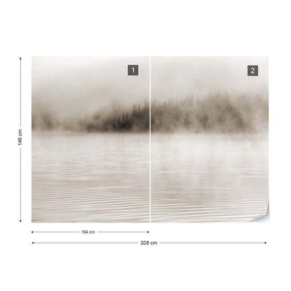 Mist on the Water in Sepia Wallpaper Waterproof for Rooms Bathroom Kitchen - USTAD HOME
