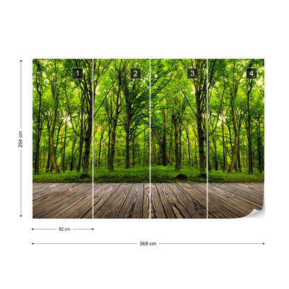 Step into the deep green Wood Wallpaper - USTAD HOME