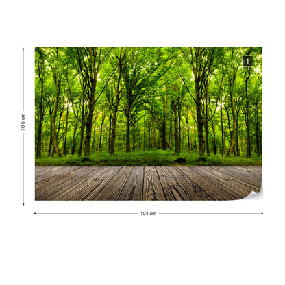 Step into the deep green Wood Wallpaper - USTAD HOME