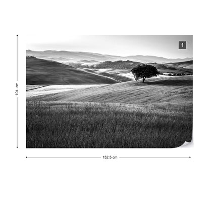 Rolling Hills in Black and White Wallpaper Waterproof for Rooms Bathroom Kitchen - USTAD HOME