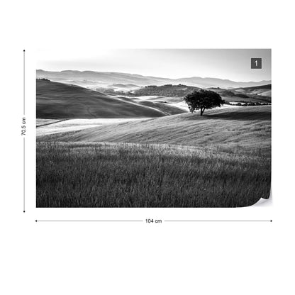 Rolling Hills in Black and White Wallpaper Waterproof for Rooms Bathroom Kitchen - USTAD HOME
