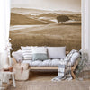 Rolling Hills Faded Vintage in Sepia Wallpaper Waterproof for Rooms Bathroom Kitchen - USTAD HOME