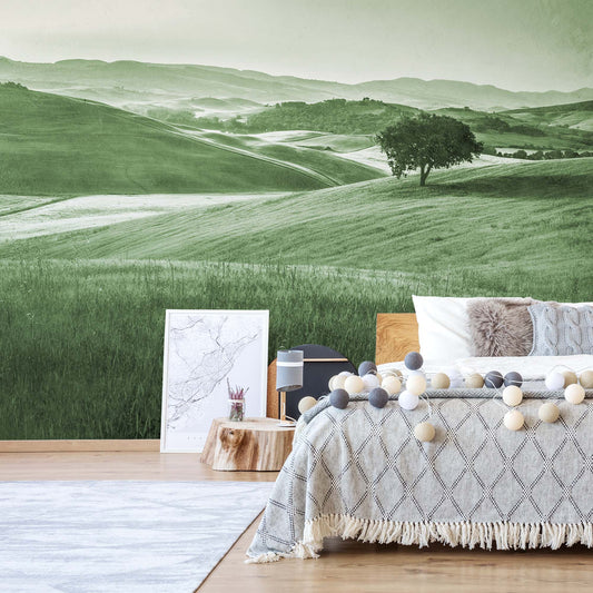 Rolling Hills Faded Vintage in Green Wallpaper Waterproof for Rooms Bathroom Kitchen - USTAD HOME