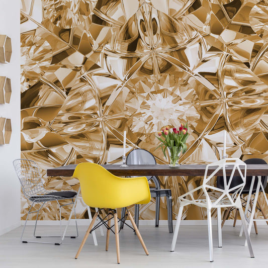 Facets of Luxury in Sepia Wallpaper Waterproof for Rooms Bathroom Kitchen - USTAD HOME