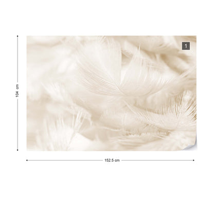 Feathers in Sepia Wallpaper Waterproof for Rooms Bathroom Kitchen - USTAD HOME