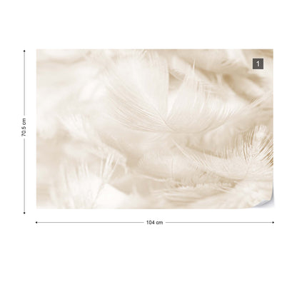 Feathers in Sepia Wallpaper Waterproof for Rooms Bathroom Kitchen - USTAD HOME