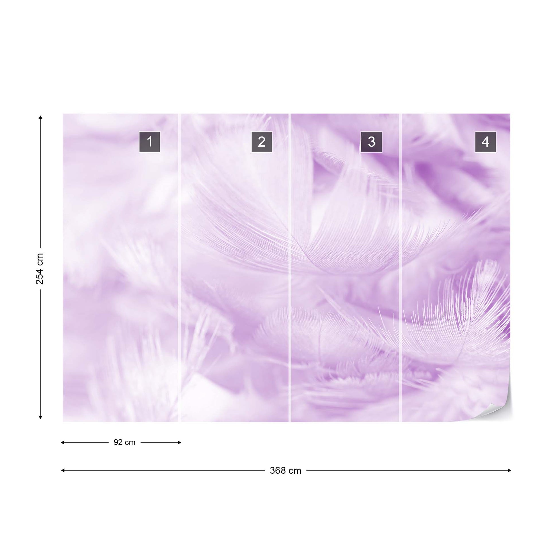 Feathers in Purple Wallpaper Waterproof for Rooms Bathroom Kitchen - USTAD HOME