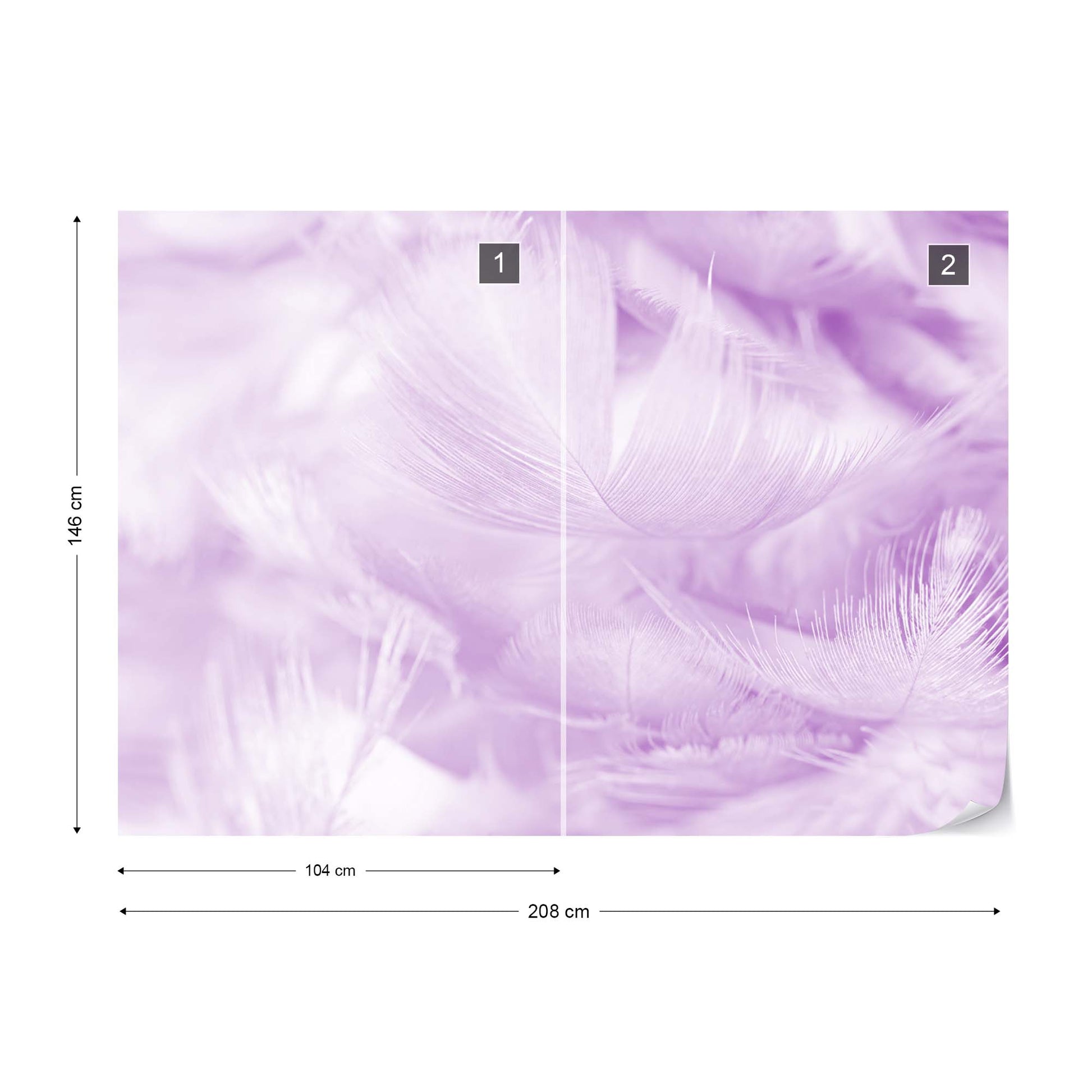 Feathers in Purple Wallpaper Waterproof for Rooms Bathroom Kitchen - USTAD HOME
