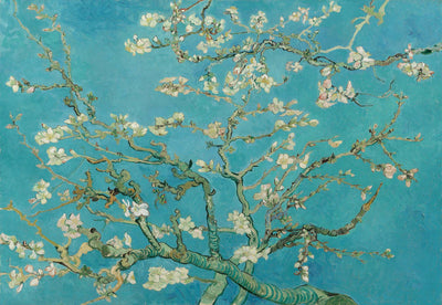Van Gogh Blossoms in Turquoise Wallpaper - USTAD HOME