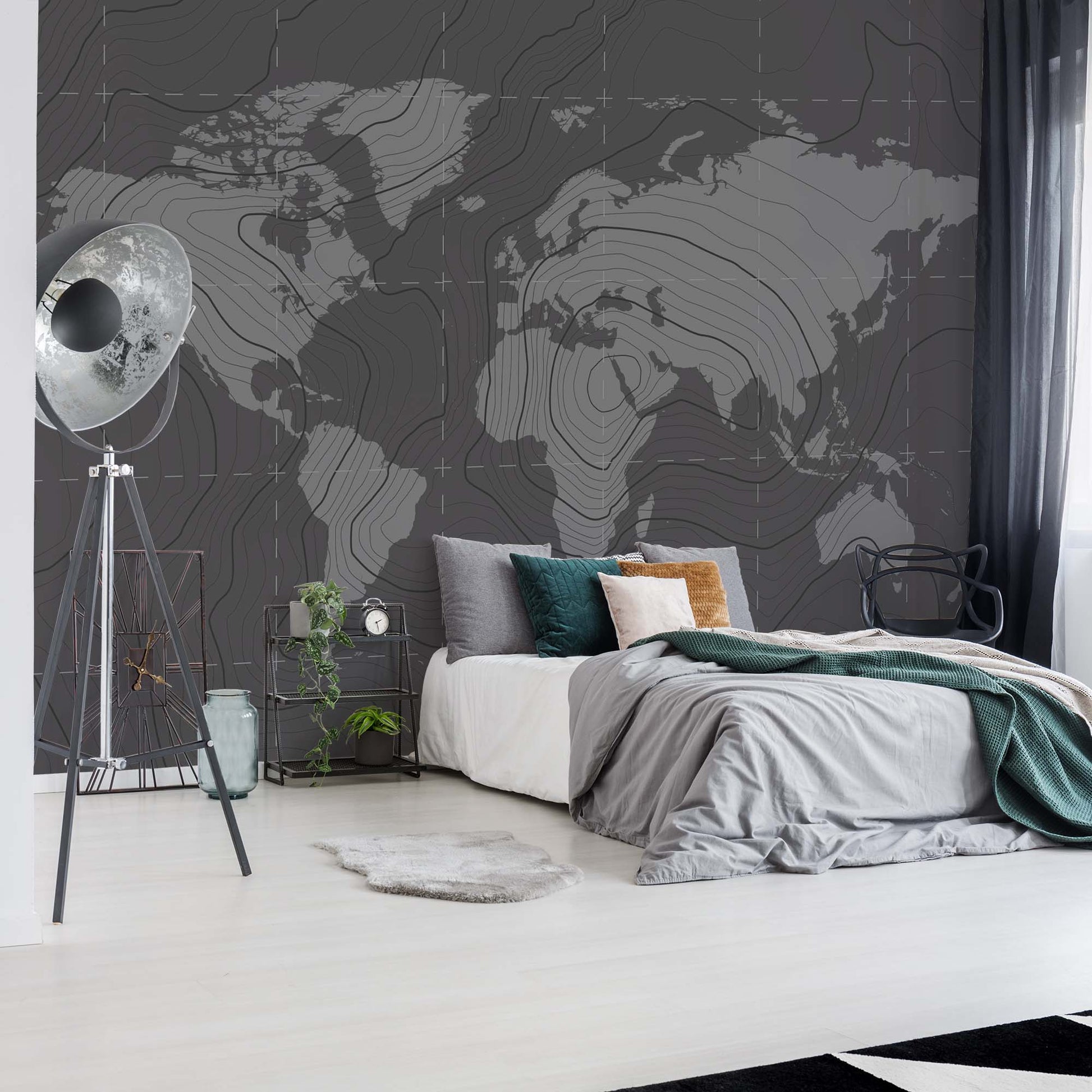 World Map Moderna Wallpaper Waterproof for Rooms Bathroom Kitchen - USTAD HOME