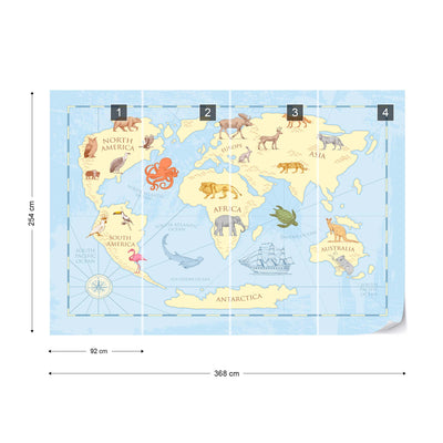 Kids Classic World Map Wallpaper - USTAD HOME