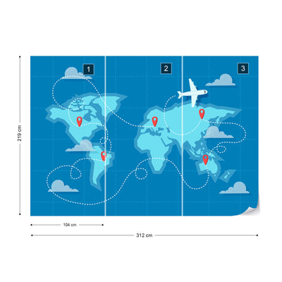 World Map Fly Wallpaper - USTAD HOME