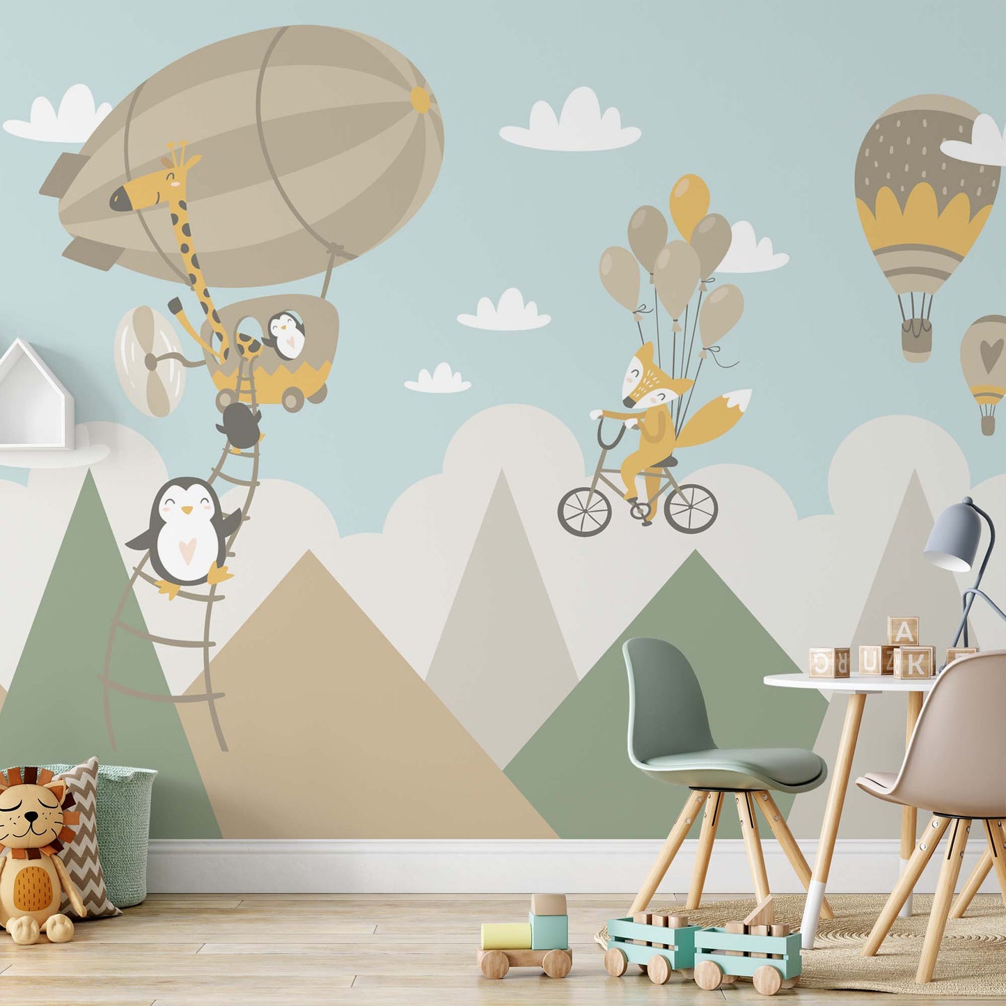 Mr Fox's Flying Contraption Wallpaper Waterproof for Rooms Bathroom Kitchen Waterproof for Rooms Bathroom Kitchen - USTAD HOME