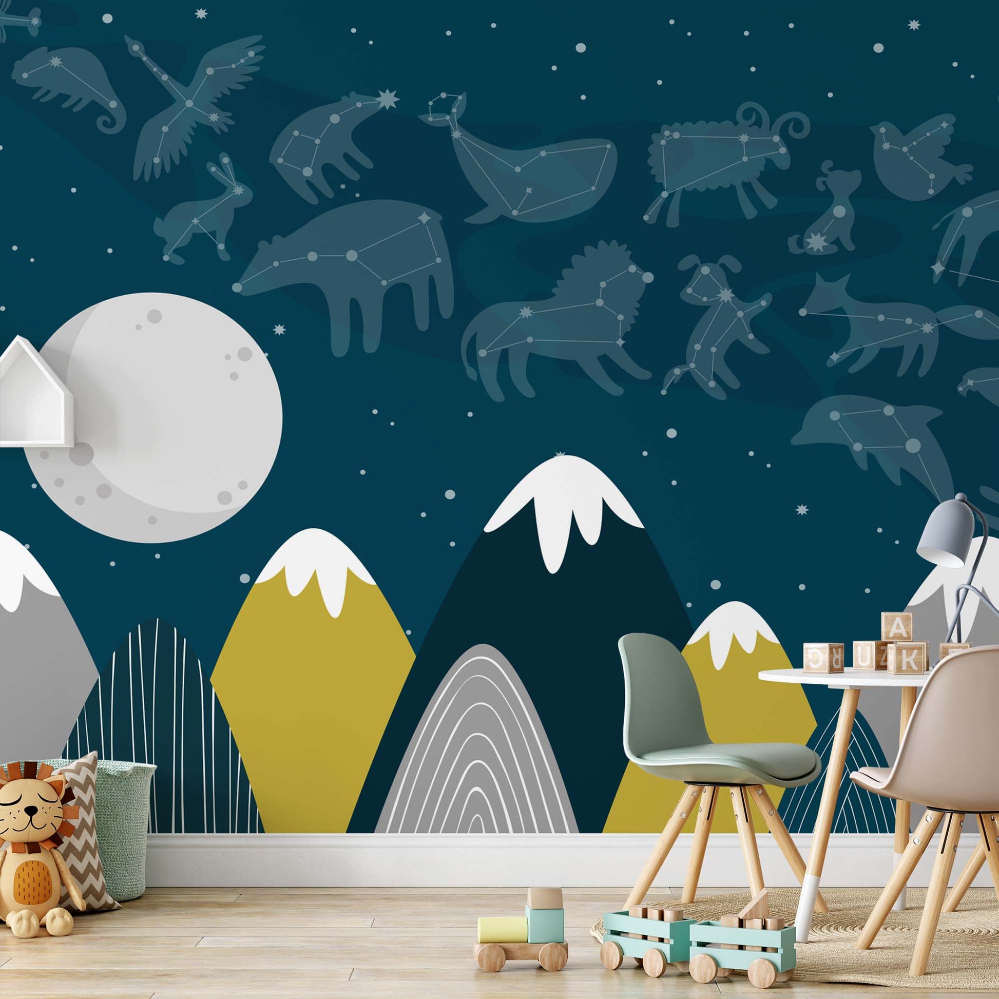 Big Stars Little Mountains Wallpaper Waterproof for Rooms Bathroom Kitchen Waterproof for Rooms Bathroom Kitchen - USTAD HOME