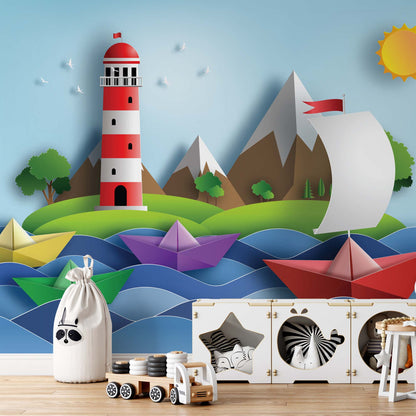 Sail Away Papercut Series Wallpaper - USTAD HOME