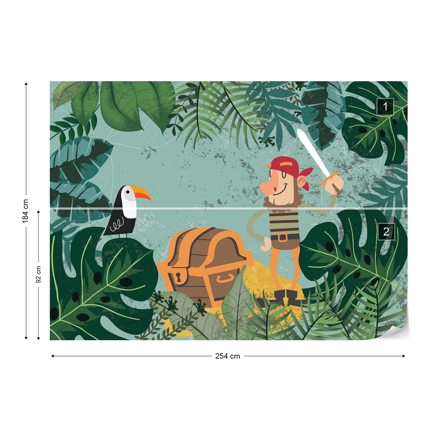 Captain Buckle in the Jungle Wallpaper Waterproof for Rooms Bathroom Kitchen Waterproof for Rooms Bathroom Kitchen - USTAD HOME