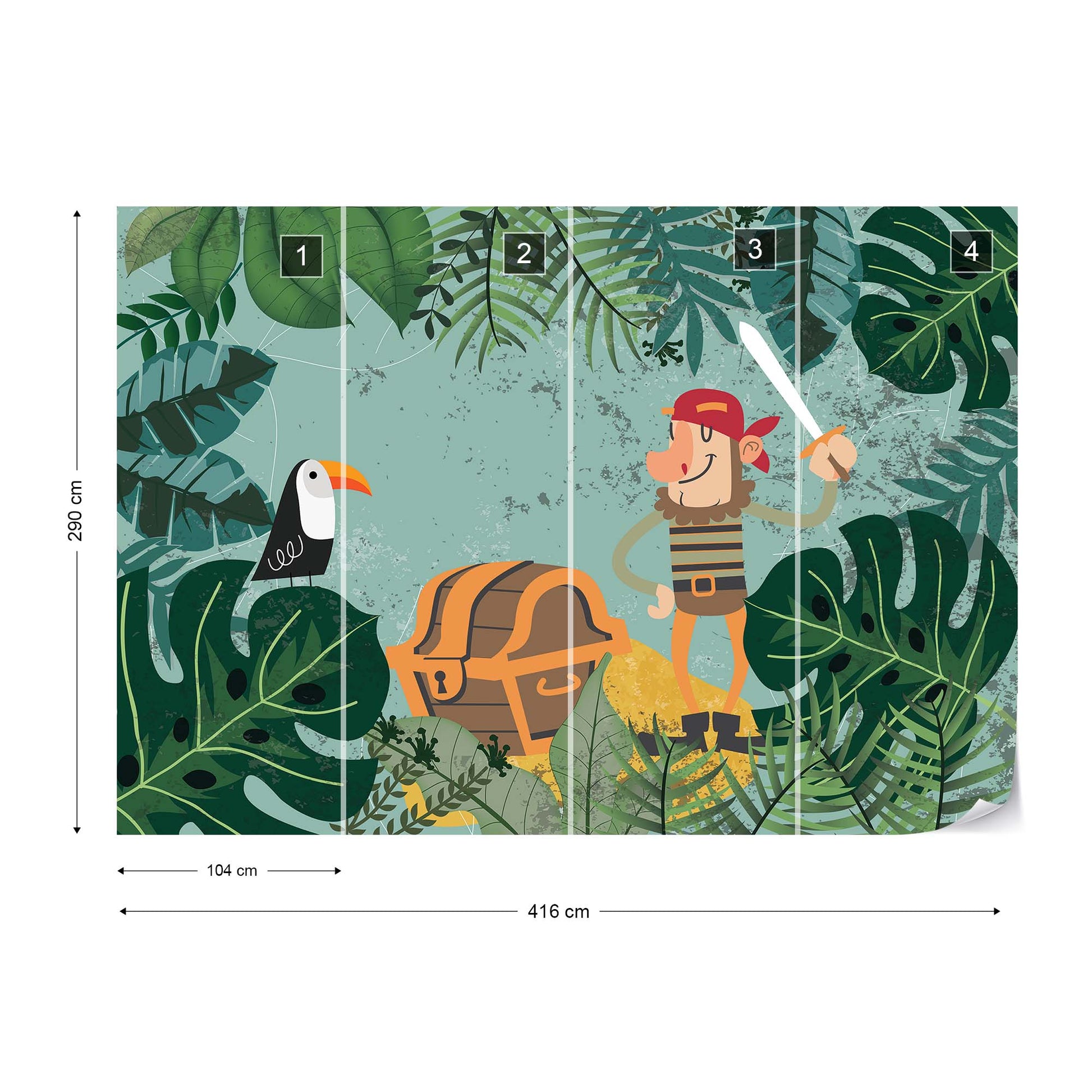 Captain Buckle in the Jungle Wallpaper Waterproof for Rooms Bathroom Kitchen Waterproof for Rooms Bathroom Kitchen - USTAD HOME