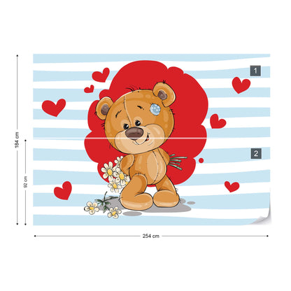 The Big Heart Bears: Bradley has Flowers Wallpaper Waterproof for Rooms Bathroom Kitchen - USTAD HOME