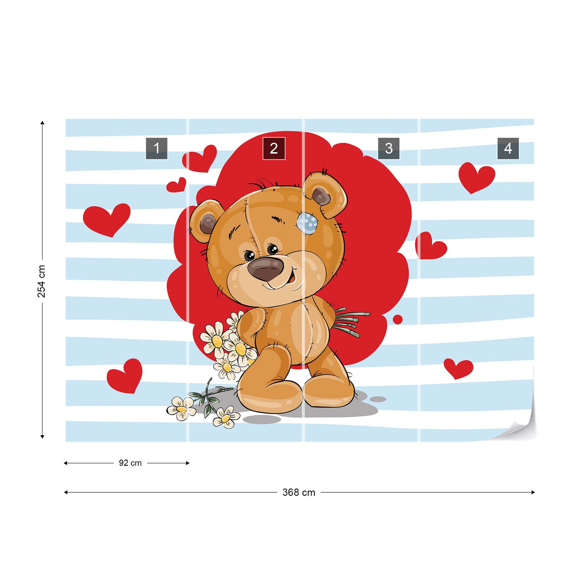 The Big Heart Bears: Bradley has Flowers Wallpaper Waterproof for Rooms Bathroom Kitchen - USTAD HOME