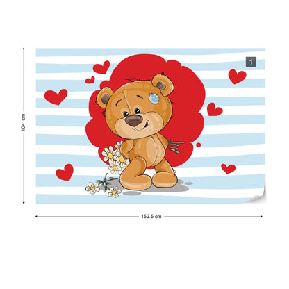 The Big Heart Bears: Bradley has Flowers Wallpaper Waterproof for Rooms Bathroom Kitchen - USTAD HOME