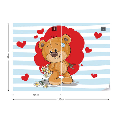 The Big Heart Bears: Bradley has Flowers Wallpaper Waterproof for Rooms Bathroom Kitchen - USTAD HOME