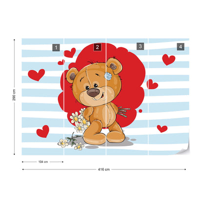 The Big Heart Bears: Bradley has Flowers Wallpaper Waterproof for Rooms Bathroom Kitchen - USTAD HOME