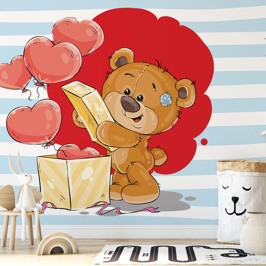 The Big Heart Bears: Box of Hearts Wallpaper Waterproof for Rooms Bathroom Kitchen - USTAD HOME