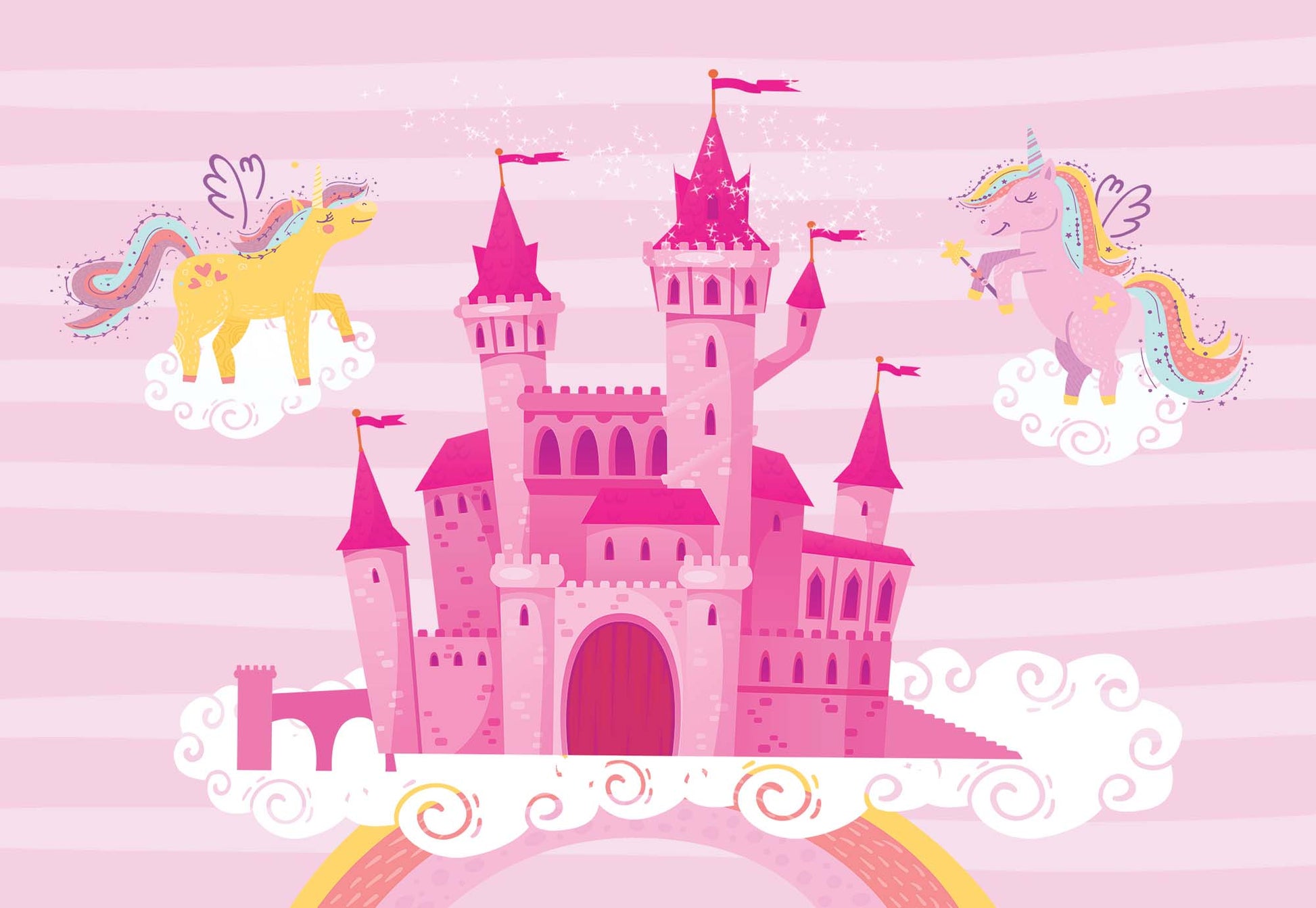 Ula and Lola's Unicorn Palace Wallpaper - USTAD HOME
