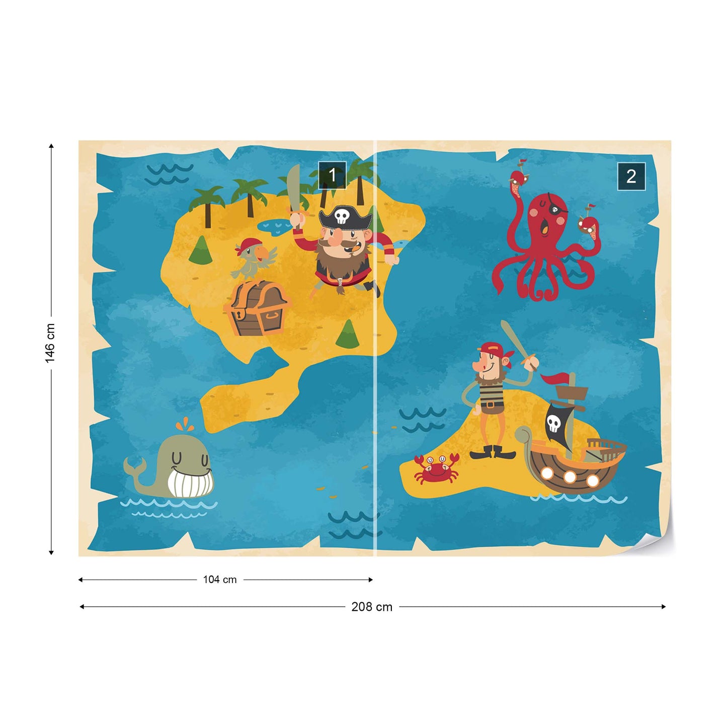 Captain Buckle's Treasure Map Wallpaper - USTAD HOME