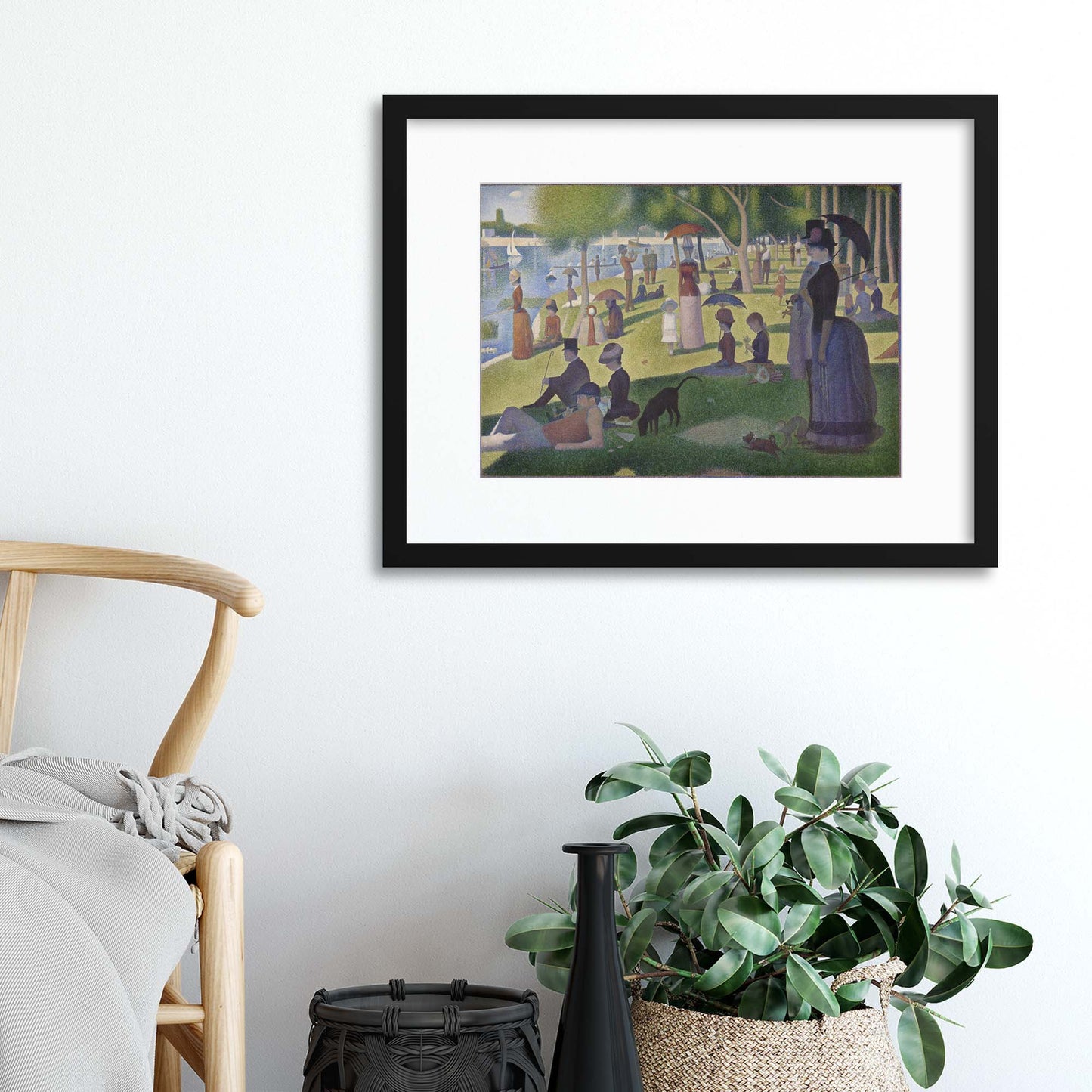 Georges Seurat, &quot;A Sunday Afternoon on the Island of La Grande Jatte&quot; Framed Print - USTAD HOME