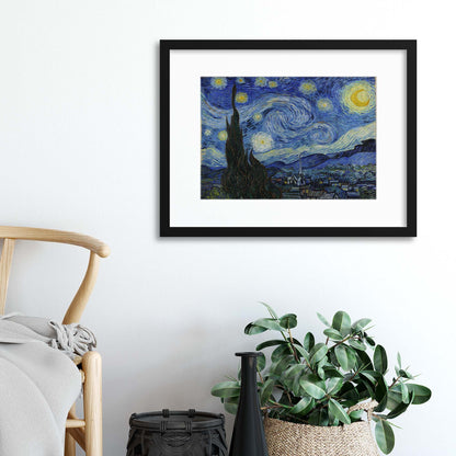 Van Gogh, &quot;Starry Night&quot; Framed Print - USTAD HOME