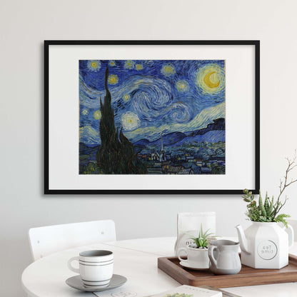 Van Gogh, &quot;Starry Night&quot; Framed Print - USTAD HOME