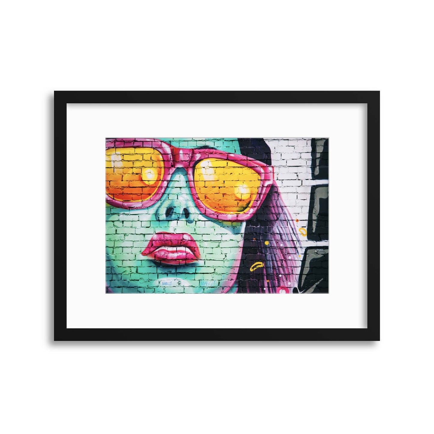 Street Art, Sunglasses Framed Print - USTAD HOME